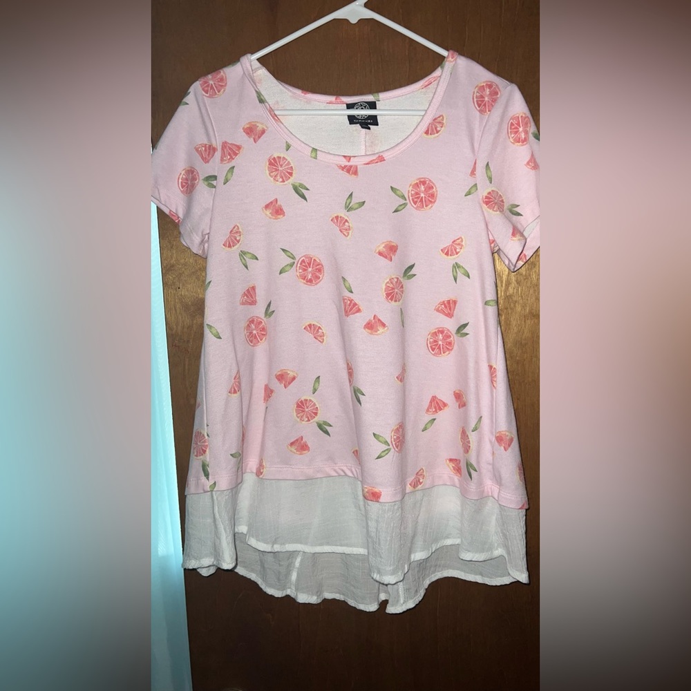 Short sleeve grapefruit pattern shirt
